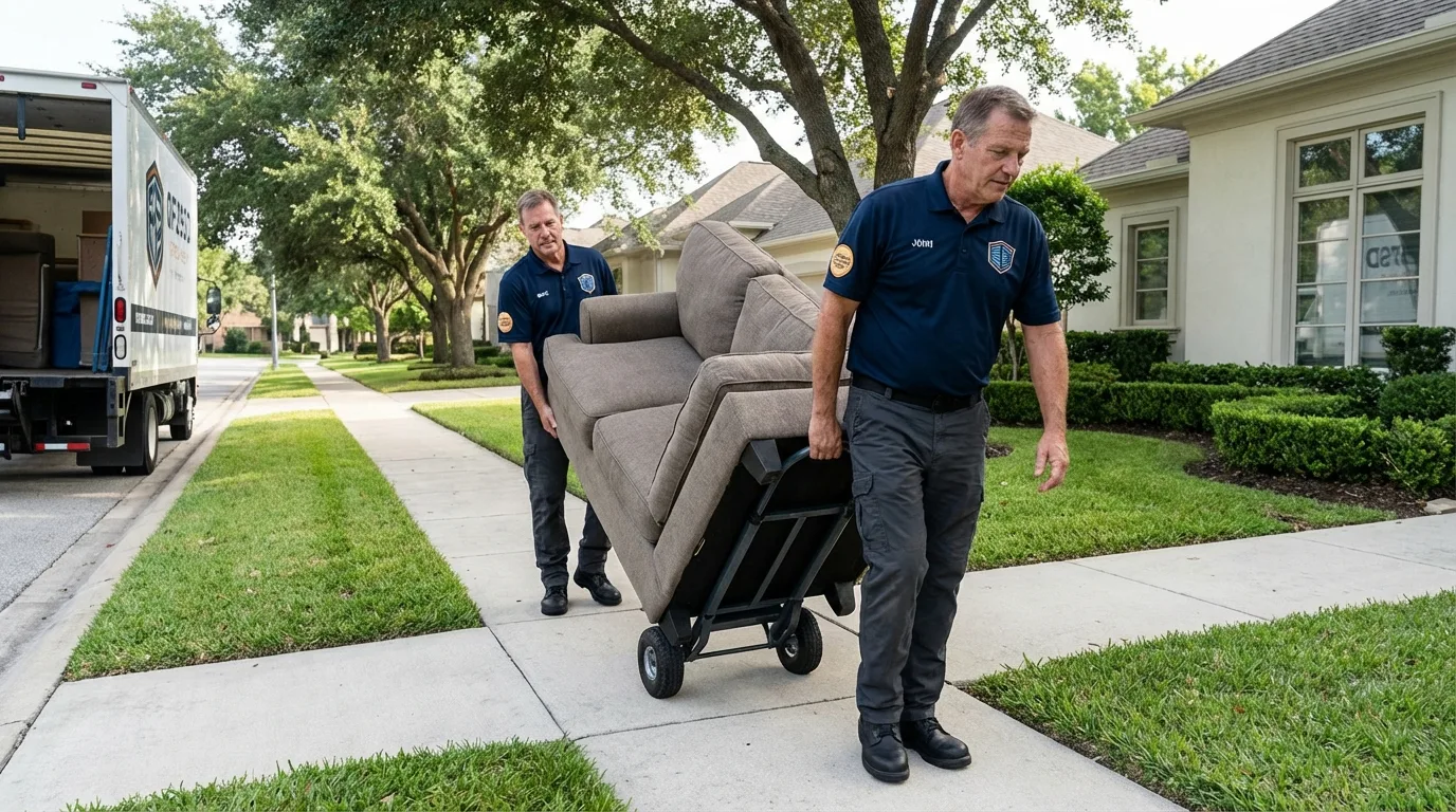 Local residential moving crew loading furniture in Daly City, CA