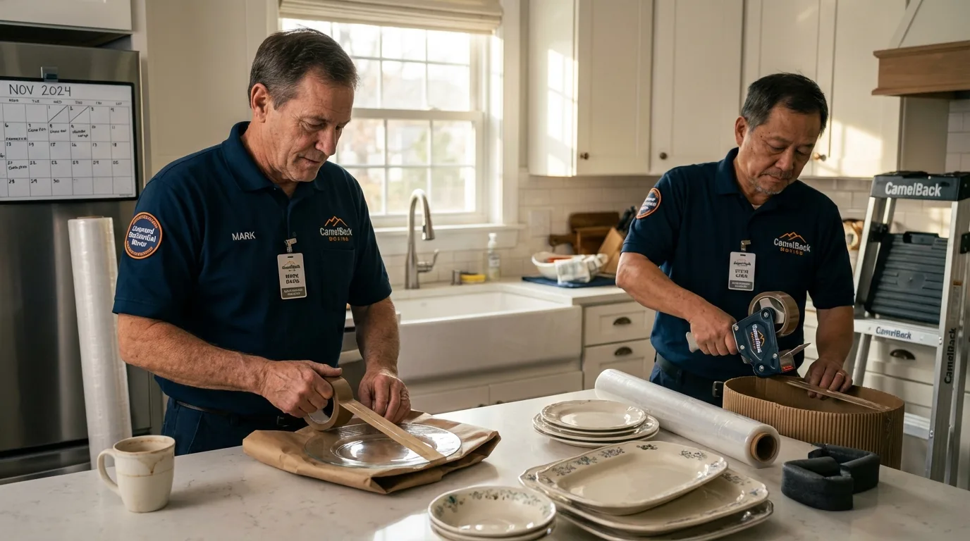 Professional crew packing kitchen dishware in Daly City, CA